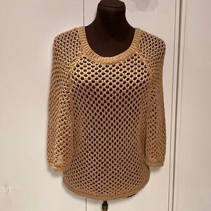 BCBGMaxazria batwing sleeve crochet knit top XS